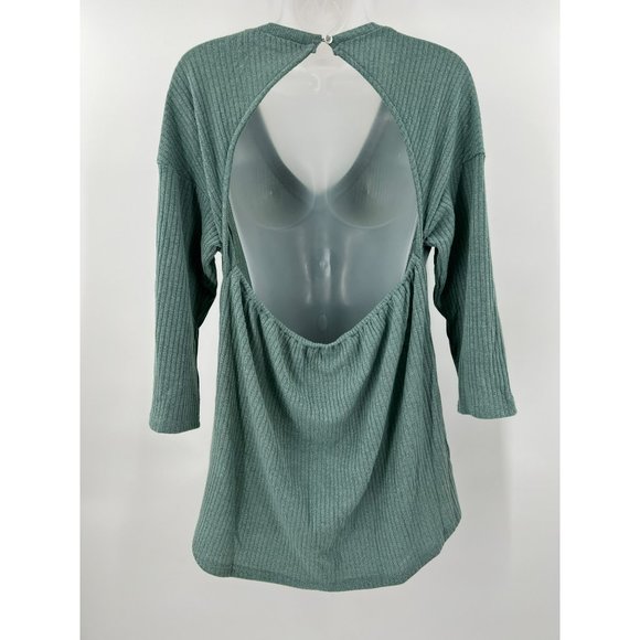 New Simple by Suzanne Betro Open Back V-Neck Sweater Size Medium - Picture 7 of 7